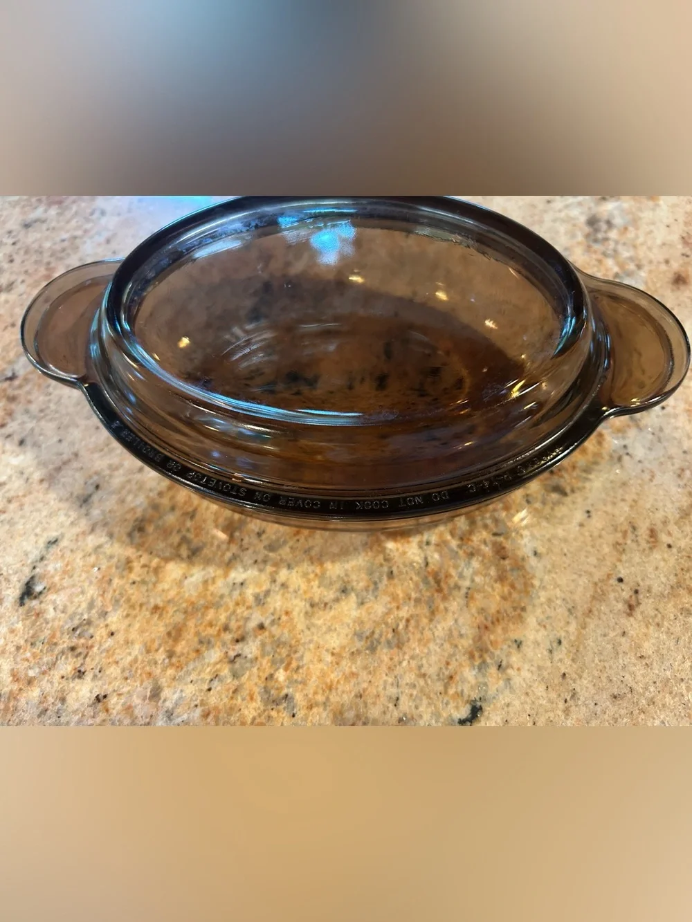 Visions 14oz Oval Casserole Brown V-14-B Pyrex Lid P-14-C